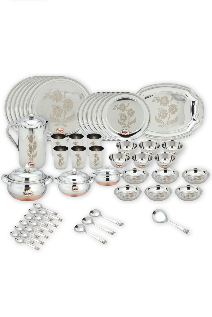 STEEL DINNER SET 51PCS